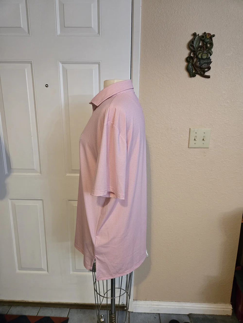 Polo Ralph Lauren Performance Men’s Pink Houndstooth Polo Shirt Size M